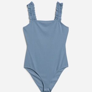 Raina Ruffle Straps Knot Bodysuit